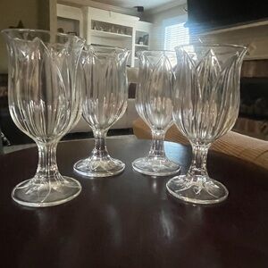 Vintage Pompano Tulip Pattern Water Goblets